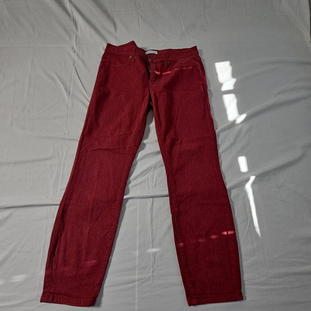 Lila Ryan Malbec Women's 29P Petite Burgundy Red Stretch Pants Cotton Blend